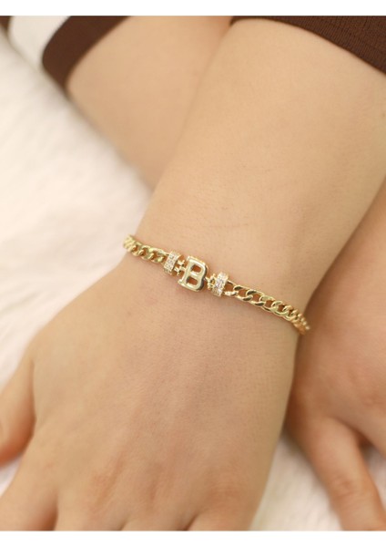 14 Ayar Altın B Harfli Bileklik