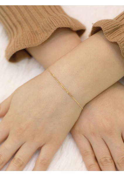 14 Ayar Altın Ince Küçük Ataş Bileklik