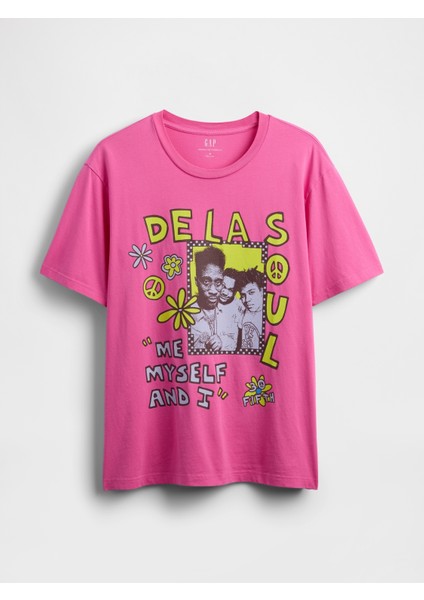 Erkek Pembe De La Soul Grafikli T-Shirt fiyatları