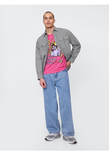 Erkek Pembe De La Soul Grafikli T-Shirt indirimleri