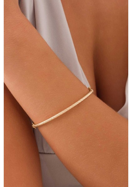 14 Ayar Altın 3mm Hasır Kelepçe