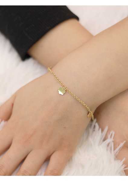 14 Ayar Altın Sallantılı Papatya Bileklik