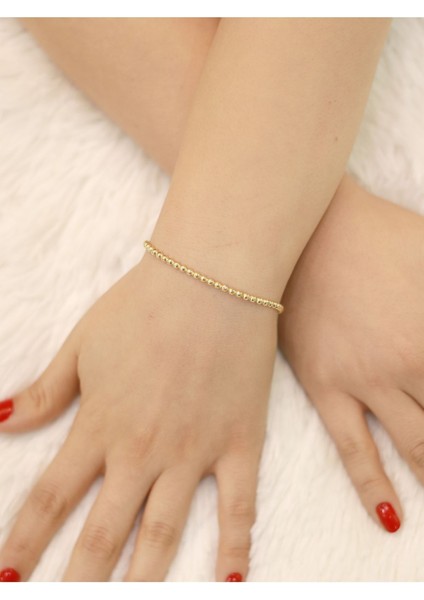 14 Ayar Altın Sıralı Topçik Jolly Bileklik