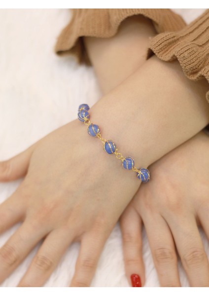 14 Ayar Altın Doğal Taşlı Mardin Işi Bileklik