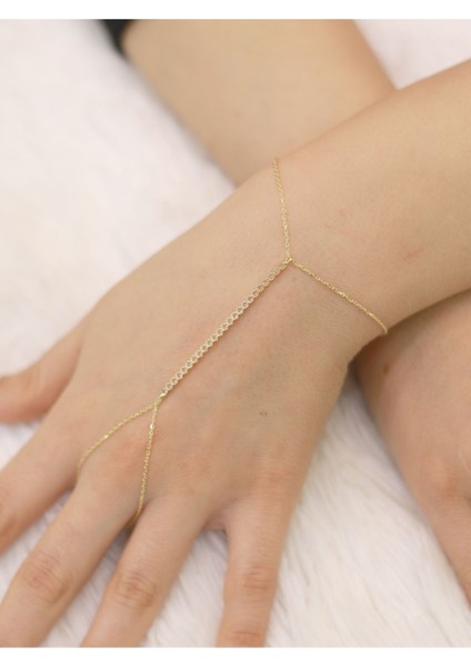 - 14 Ayar Altın Yarım Tur Şahmeran Bileklik