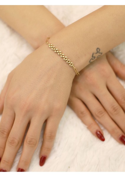 14 Ayar Altın Raylı Spiral Bileklik