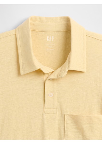 Erkek Sarı Cepli Polo T-Shirt modelleri