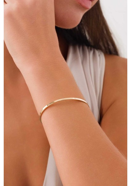 14 Ayar Altın 2mm Elastik Crter Kelepçe