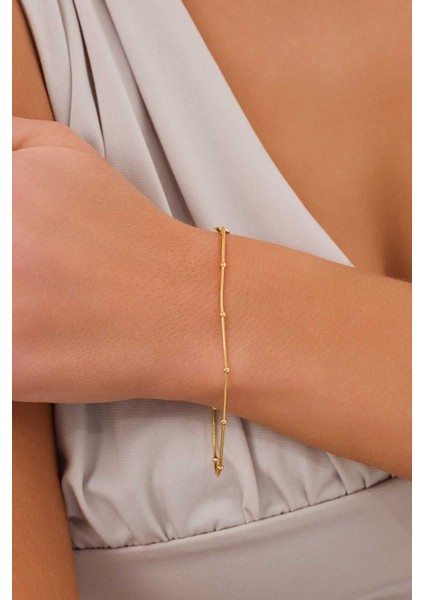 14 Ayar Altın Tondo Balık Sırtı Bileklik