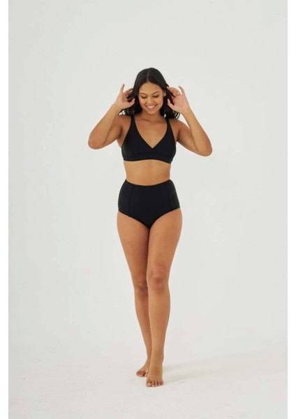 Starinci Kadın Siyah Yüksek Bel Bikini Takımı Esnek Örme Kumaş ile Şık Tasarım fiyatları