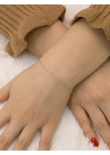 14 Ayar Altın Figaro Bileklik