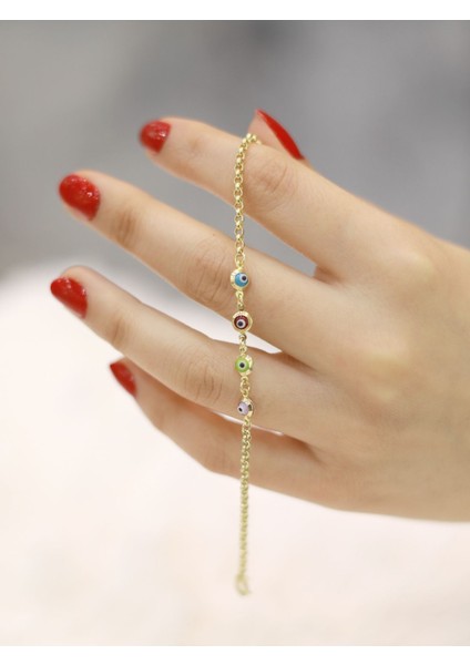 14 Ayar Altın Renkli Çocuk Künye Bileklik