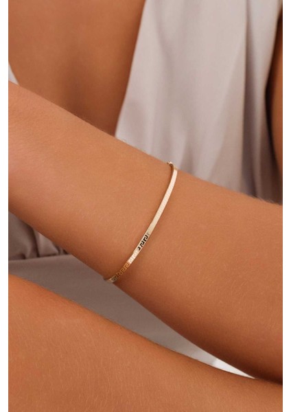 14 Ayar Altın Desenli Elastik Kelepçe