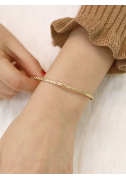 14 Ayar Altın Elastik Vrsce Kelepçe Bileklik