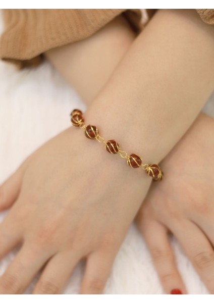 14 Ayar Altın Doğal Taşlı Mardin Işi Bileklik