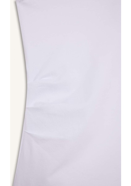 Slim Fit Dar Kesim Straplez Beyaz Bluz F4425AX25SM