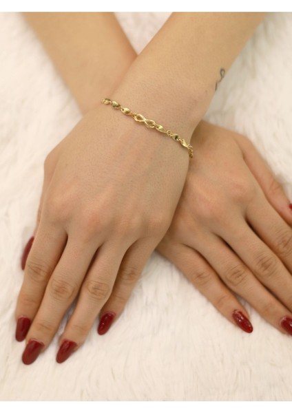 14 Ayar Altın Sonsuzluk Temalı Bileklik