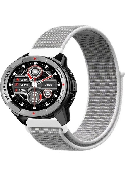 Mibro Watch X1 ile Uyumlu Kordon Kumaş Desenli Cırt Cırtlı Spor Kayış