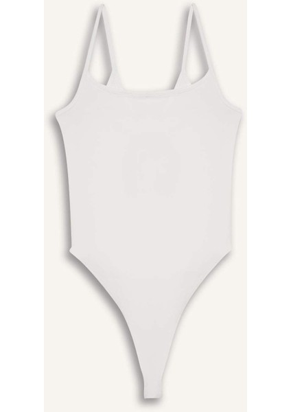 Basic Düz Askılı Beyaz Çıtçıtlı Body F4207AX25SM