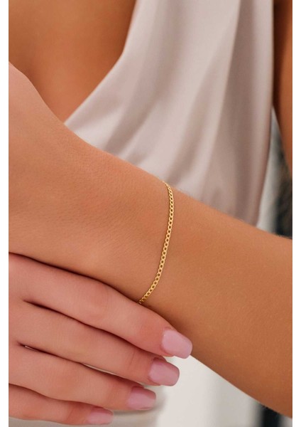 14 Ayar Altın Zarif Gurmet Bileklik