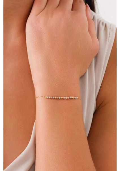 14 Ayar Altın 3 Renk Dorikalı Bileklik