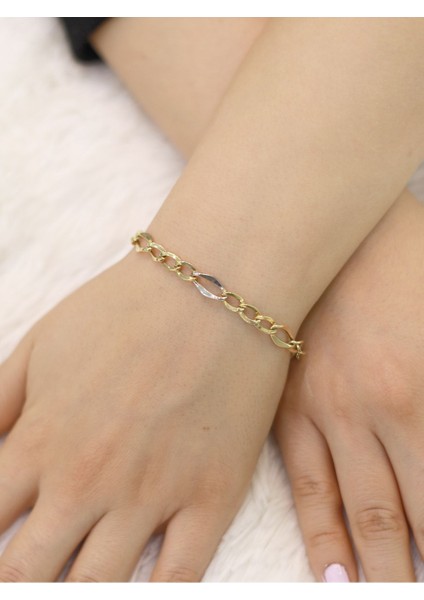 14 Ayar Altın 3'lü Silver Hallow Bileklik