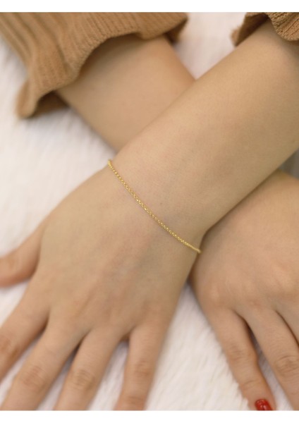 14 Ayar Altın Ince Zarif Doc Bileklik