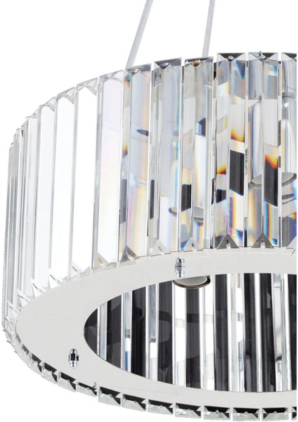 Lüx Elmas 35 cm Gümüş Kristal Avize