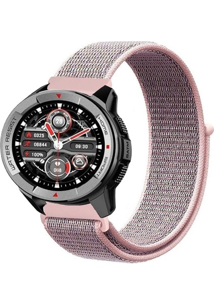 Mibro Watch X1 ile Uyumlu Kordon Kumaş Desenli Cırt Cırtlı Spor Kayış