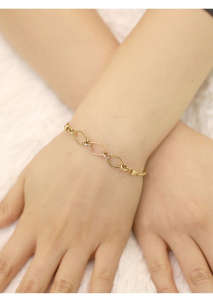 14 Ayar Altın 3'lü Elips Gocha Bileklik