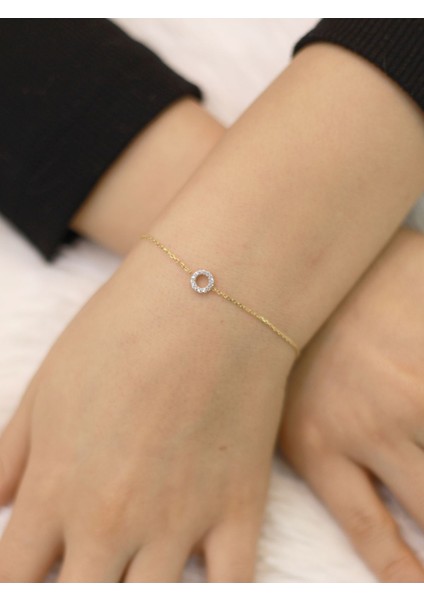 14 Ayar Altın Daire Baget Bileklik