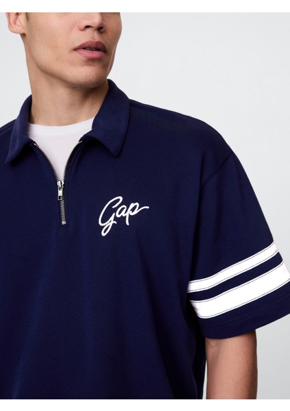 Erkek Lacivert Vintagesoft Fermuarlı Gap Logo T-Shirt fırsatları