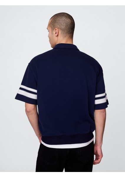 Erkek Lacivert Vintagesoft Fermuarlı Gap Logo T-Shirt indirimleri