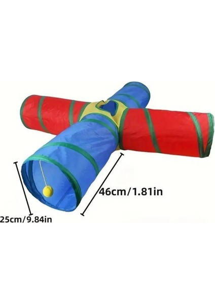 4 Yollu Kedi Tüneli Katlanır Gökkuşağı Kedi Köpek Oyun Tüneli Evcil Hayvan Oyun Tüneli 125 cm indirimleri