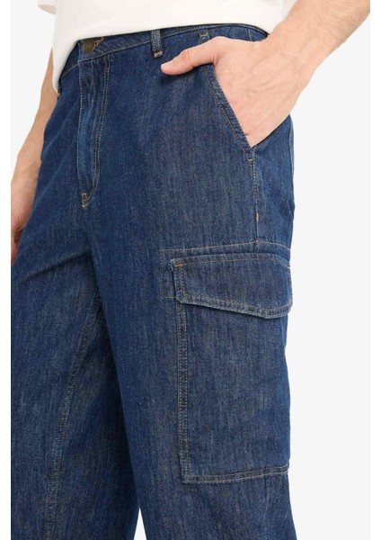 %100 Pamuk Hafif Kumaş Regular Fit Jean Uzun Bermuda Şort F4222AX25SM