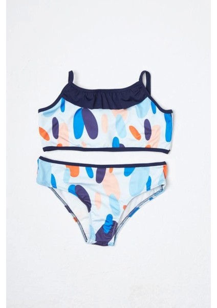 Kız Çocuk Bikini Takımı Ince Askılı Tatlı Mavi