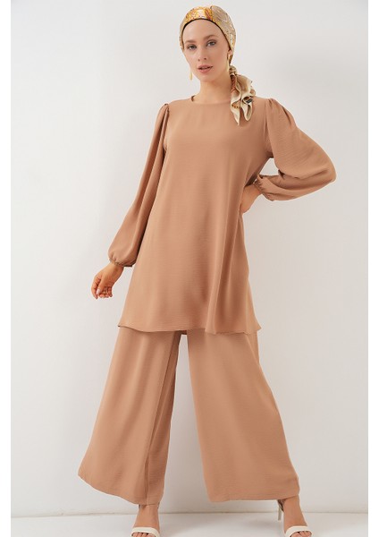 Ayrobin Tunik Pantolon Alt Üst Takım 6712 - Vizon