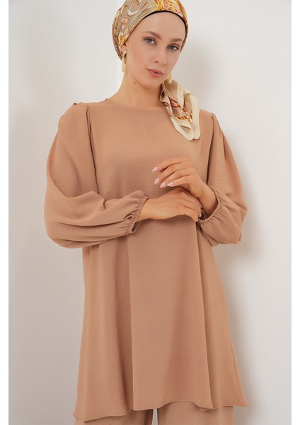 Ayrobin Tunik Pantolon Alt Üst Takım 6712 - Vizon fiyatları