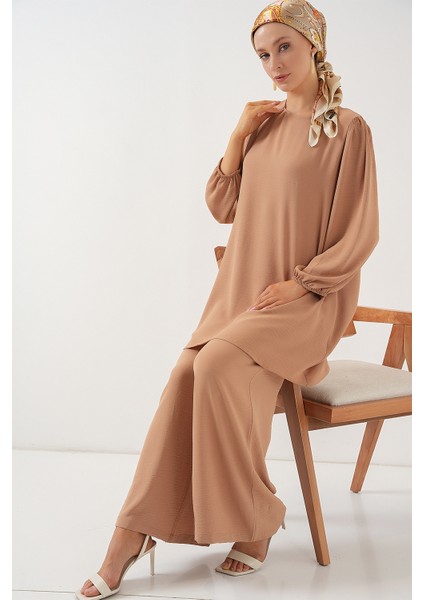 Ayrobin Tunik Pantolon Alt Üst Takım 6712 - Vizon modelleri