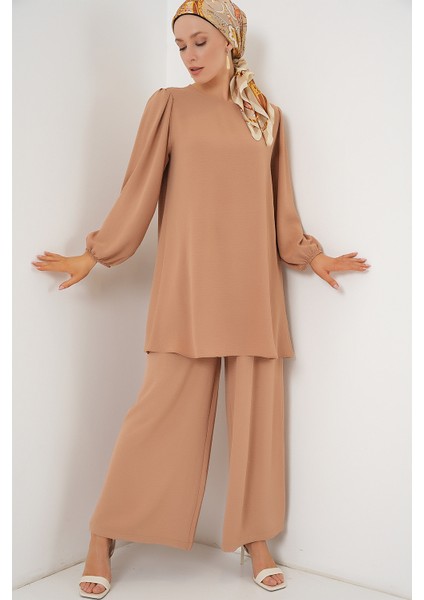 Ayrobin Tunik Pantolon Alt Üst Takım 6712 - Vizon fırsatları