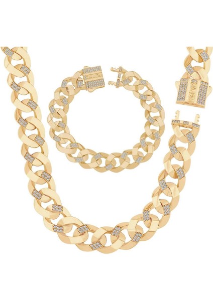 14 Ayar Altın 13MM Taşlı Gurmet Set fiyatları