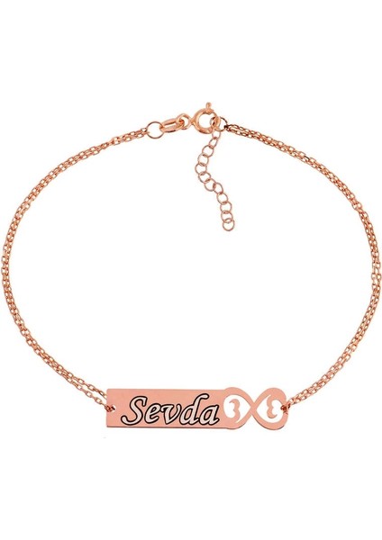 Gümüş Rose Kişiye Özel Sonsuzluk Isimli Bayan Bileklik