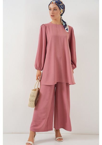 Ayrobin Tunik Pantolon Alt Üst Takım 6712 - Pembe