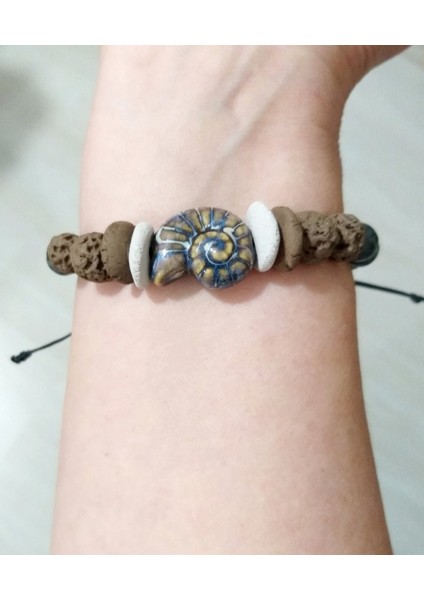 Spektrolit Doğaltaşlı Seramik Salyangoz ve Toprak Boncuklu Unisex Bileklik fırsatları