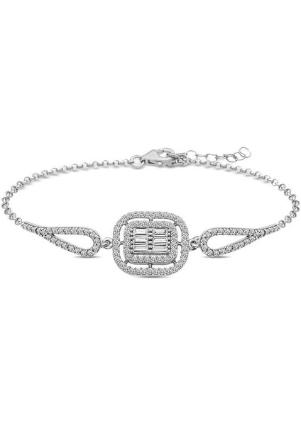 ​gümüş Baget Taşlı Bileklik