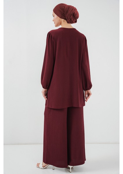 Kadın Tunik Pantolon Alt Üst Takım 6663 - Bordo fırsatları