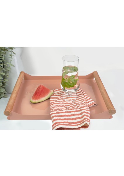 Metal Bambu Saplı Dekoratif Sunum Tepsi fiyatları