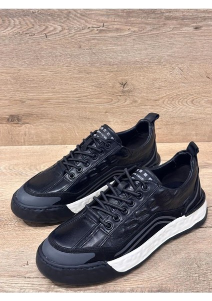 Lastik Bağcıklı Hazır Taban Hakiki Deri Casual Ayakkabı