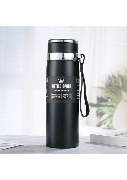 1l Termal Su Şişesi Soğuk ve Sıcak Su Şişesi Kahve Çayı Vakum Şişeleri Için Termos Paslanmaz Çelik Termos Şişe Hediye Kavrası: 1000ML/RENK: Siyah (Yurt Dışından)