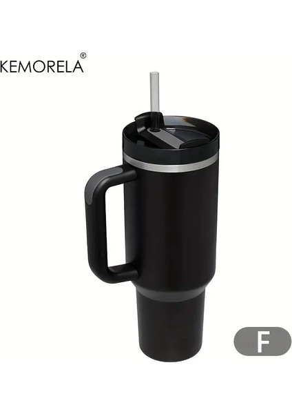 1200ML 304 Paslanmaz Çelik Yalıtımlı Su Şişesi Termal Kahve Kupası Soğuk Sıcak Kur Vakum Şişeleri Spor Kapasitesi Için Sap Samanlı Vakum Şişesi: 1200ML/RENK: F (Yurt Dışından)